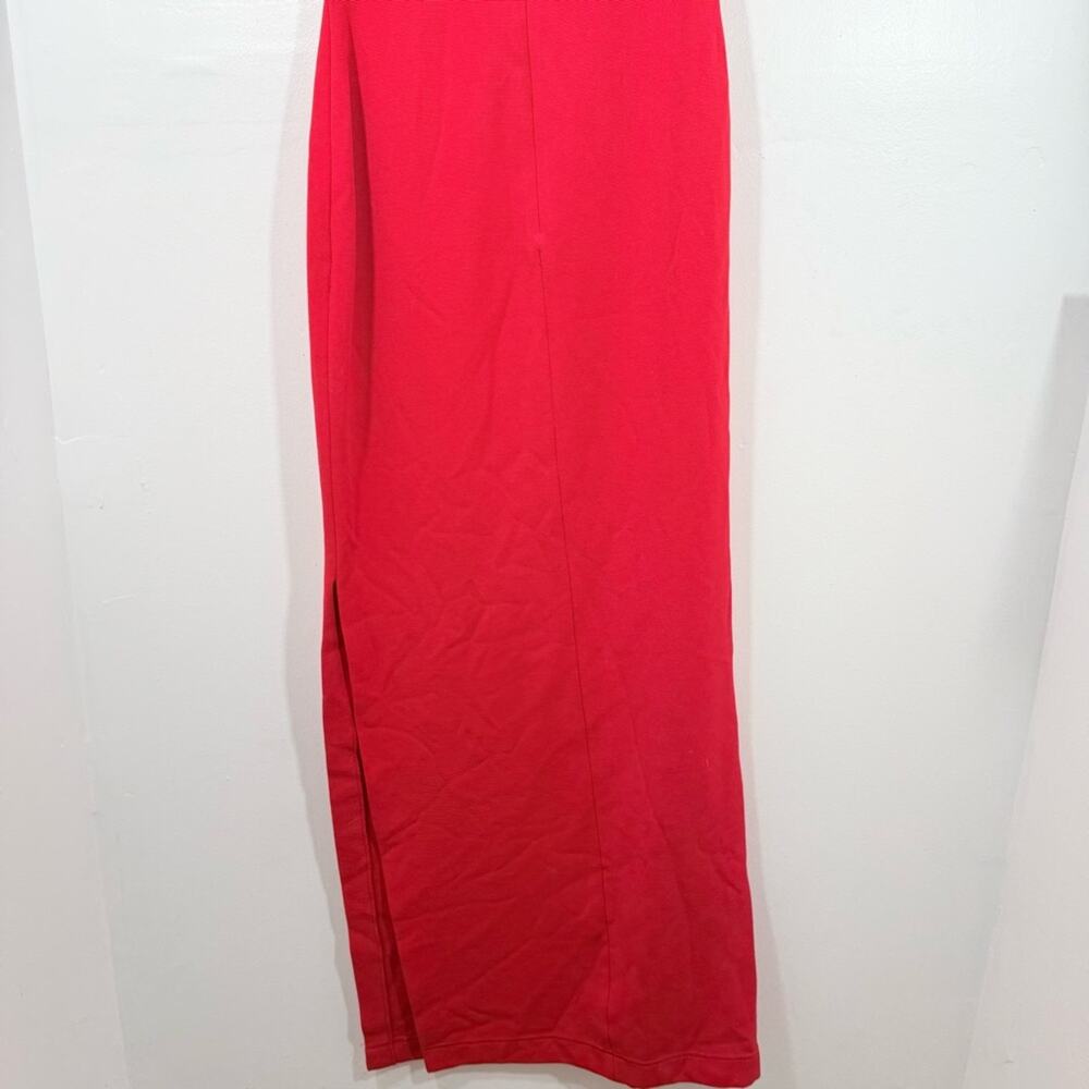 Cassandra Stone Red Y2K One Shoulder Bodycon Beaded Gown with Slit 8 Medium - Picture 10 of 10